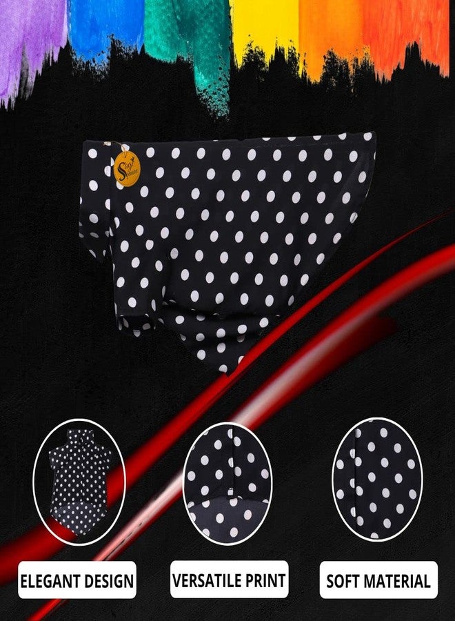 Sage Square Funky Soft Material Dog Shirt | Cool/Funky Print Pet | Soft Light Weight | Comfortable & Breathable Dog Clothing | Trendy Vest Outfit (Medium - 16 inch) (Polka Black) - Image 3